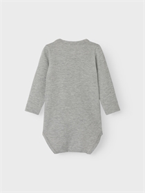 NAME IT Langærmet Body Laby Grey Melange